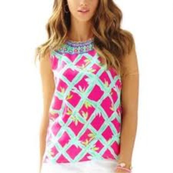 Lilly Pulitzer Tops - NWT Lilly Pulitzer 100% Silk Shell Top - Size Medium